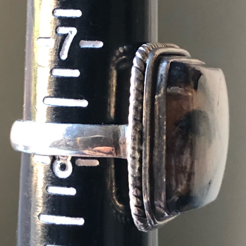 Sterling 925 Silver Ring with Stone Inlay-Labradorite? SZ-8 - Picture 9 of 12